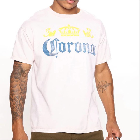 Corona Other - Corona Extra Men's Short Sleeve T-Shirt in Cream Size Medium